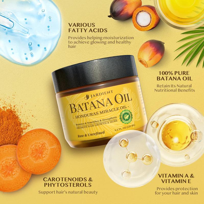 Raw Batana Oil for Hair Care: 100% Pure - Dr. Sebi Batana Oil from Honduras - For Thicker & Stronger Hair Men & Women 4.2 OZ Haircare Comfort