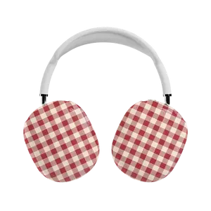 AirPods Max Case |   Snap-On Hard Shell Covers |   Sweet Jam |   Red Gingham Scratch-Resistant Earbud Cover.Protection Multicolor Pastel Cute Trendy Fun