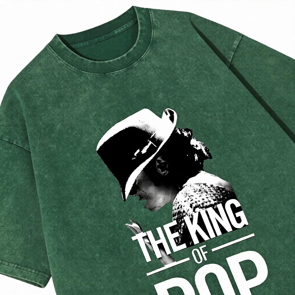 Vintage Michael Jackson King Of Pop Tee 260g Heavyweight Washed Cotton Oversized T-Shirt