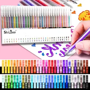 Glitter Gel Pens Set, 12/24/48 Vibrant Metallic Colored Ink, Ideal for Journal Note-Taking & Creative Arts Projects