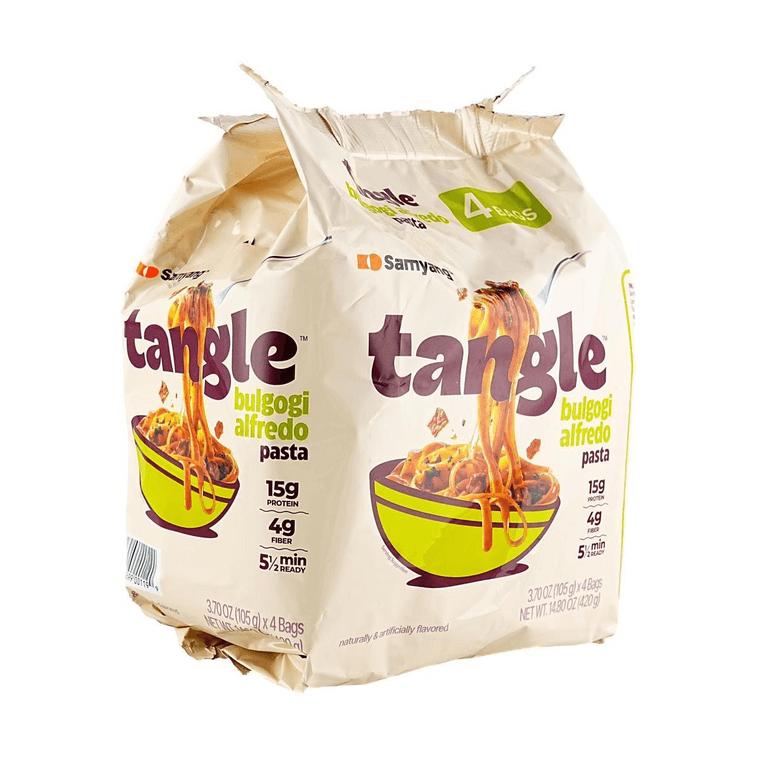 SAMYANG Tangle Bulgogi Afredo Tangluccine 3.8 oz * 4pc Korean Inspired Fettuccine with Creamy Bulgogi Sauce Instant Noodles 4-Pack