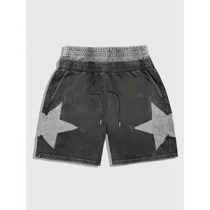 Men's Y2k Shorts Star Graphic Drawstring Elastic Waist Vintage Casual Shorts Streetwear