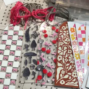 Live Pick your Acrylic Bookmark with Unique Designs and yarn String Ties for Personalization