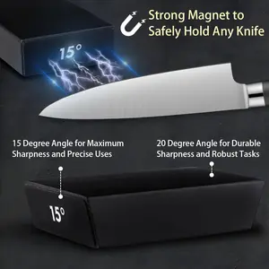 Rolling Knife Sharpener Kit – Diamond Infused Knife Sharpener Roller for All Steel Hardness Levels –  Discs with 15, 18, 20, 22 degrees Magnetic Angle Setting