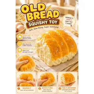 [Yuyu's Squishy World] Handmade taba squishies/old bread squishy toys full silicone reborn squishy, fidget toys, taba squishy, old bread 197g, Gifts for Girls & Boys Stress Ball Air Sensory Bundle Decompression Squeeze