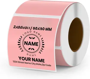 Direct Thermal Labels Vinyl 2  2 Inch Self-Adhesive Square Stickers Roll  Printer  Name Tag for QR Code DIY Office Address 500 count