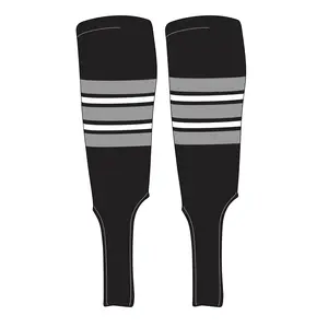 MK Socks Traditional Baseball Stirrups Pattern E-7 Black, Silver, White
