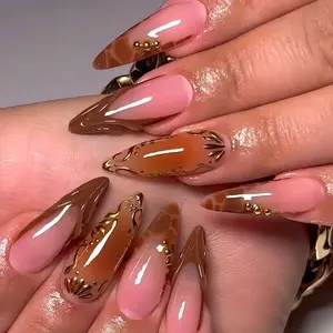 (MTO) Handcrafted Wearable Nail Art Nude Elegance Jelly Clear Pink Fashion Hand Accessories
