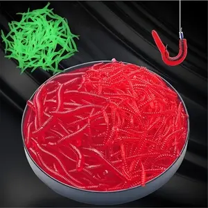 100Pcs Earthworm Soft Fishing Lures - Use Plastic Artificial Worm Baits to Catch More Fish, Suitable for Outdoor Shrimp, Crab, and Saltwater Fishing!