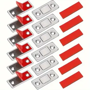 64 heavy-duty magnetic door locks, non-punching installation, strong magnetic closure, invisible door locks, Push Pull Lock, Stainless steel locks, suitable for cabinets, sliding doors and wardrobes, space saving