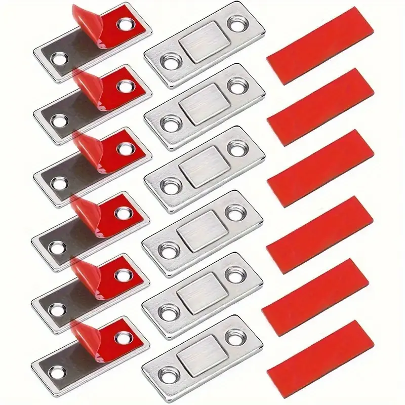 64 heavy-duty magnetic door locks, non-punching installation, strong magnetic closure, invisible door locks, Push Pull Lock, Stainless steel locks, suitable for cabinets, sliding doors and wardrobes, space saving