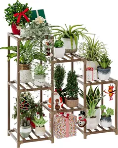 Plant Stand - Indoor Plant Shelf with Multiple Tiers for Multiple Plants, Ideal for Living Room & Patio Decor, Wooden Plant Rack for Gardening Decorative Organiser