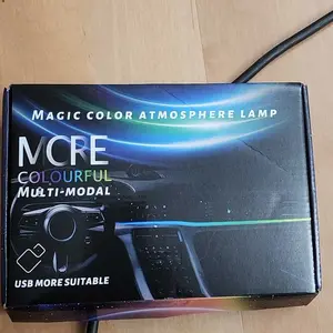 NUISK LED Color Cold Light Wireless Decoration Car Accessories Remote Control Atmosphere Lamp 110cm+110cm nilight truck Car LED rechargeable wireless