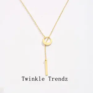 Long Gold Necklace for Women Trendy, Dainty Layered Lariat Necklace 14k Gold Plated Silver Y Shaped Beaded Chain Non Tarnish Drop Necklaces Simple Adjustable Jewelry Gift