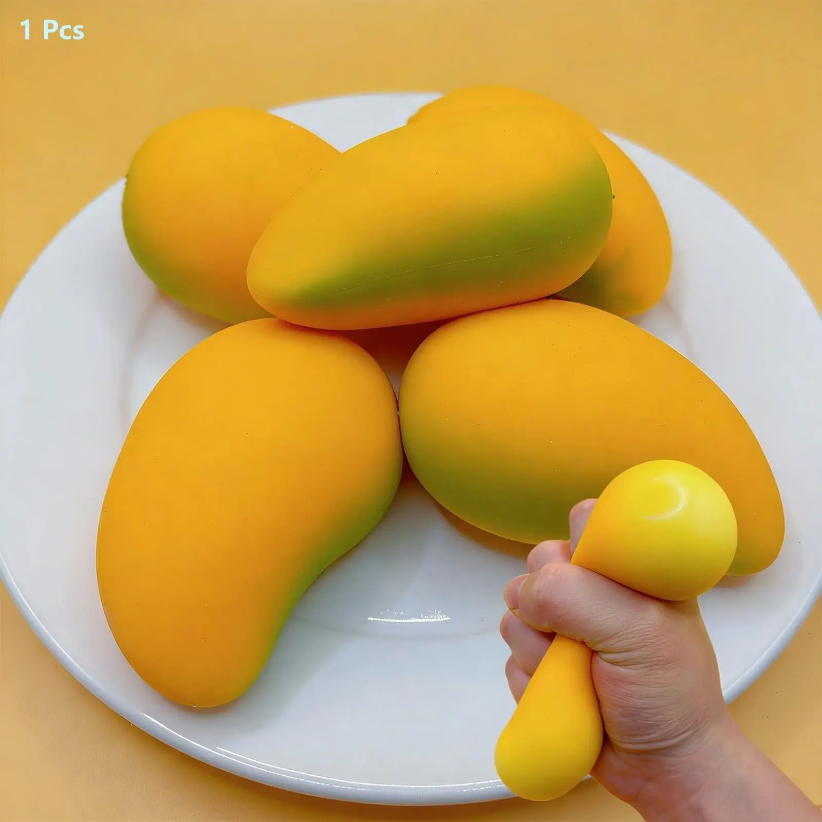 Mango Squeeze Toy Set, Squeezable Stress Reliever Stress Relief Tools Grip Toys, Indoor Realistic Decompression Squishy Fruit Decorations, Fun Gift for Festive Parties