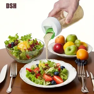 A Salad Container Featuring Measurement Indicators, an Accurate Mixing Bottle for Salads, a Manually Operated Spiral Mixing Cup
