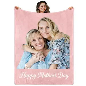 BARLEY ONE Click “Shop Chat”, Send Photos, Custom Photo Mothers Blankets, These Personalized Photo Mothers Blankets are Made of Soft Wool and Lambskin, Perfect for Weddings, Mother's Day, Valentine's Day, Birthday Gift, Meaningful Mother's Day Gift