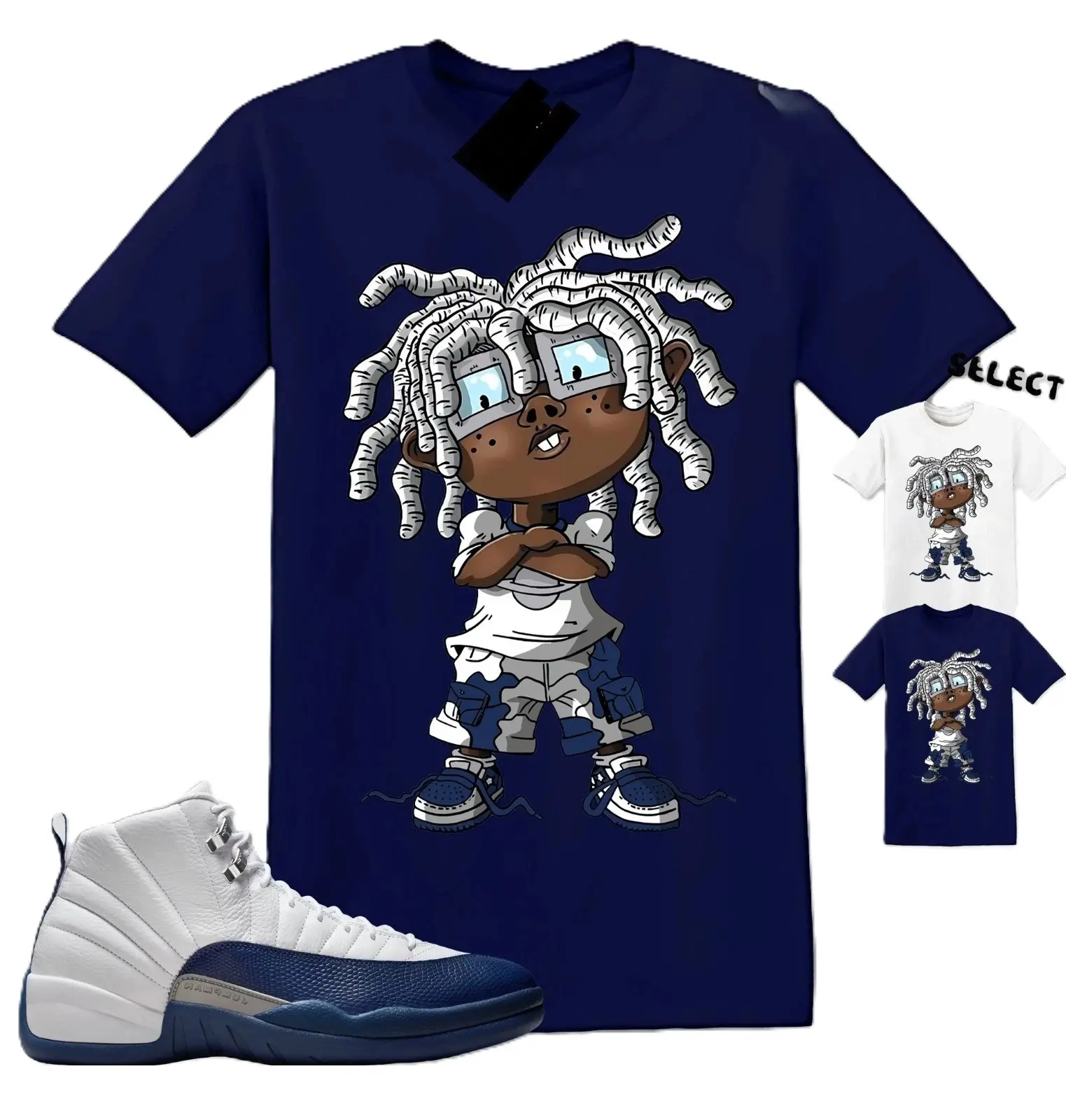 Outfits To Wear with Jordan 12 French Blue, French Blue 12s Outfit for Men, Classic Fit, Unisex Top for Everyday Wear, Size S-5XL