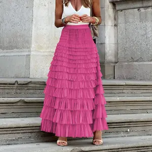 2026 summer popular fashion mesh cake skirt women