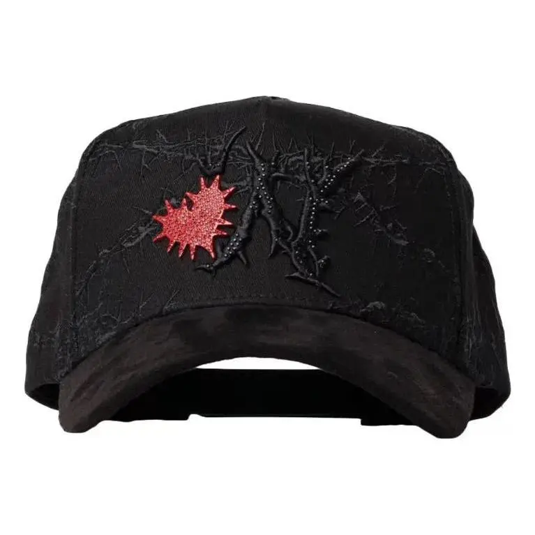 Gothic Heartbreaker Baseball Cap with Embroidered Broken Heart, Black Streetwear Adjustable Size Hat for Adults, Adjustable Size Hats, Black Cap, Casual Hat