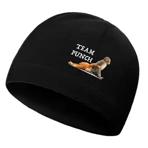 Team Punch Funny Monkey Fleece Beanie Hat,funny monkey beanie, team punch hat, fleece beanie, printed skull cap, meme hat,monkey lover gift, funny animal hat, meme hat, spring outdoor hat, lightweight beanie, everyday casual hat, Spring Cycling Beanie