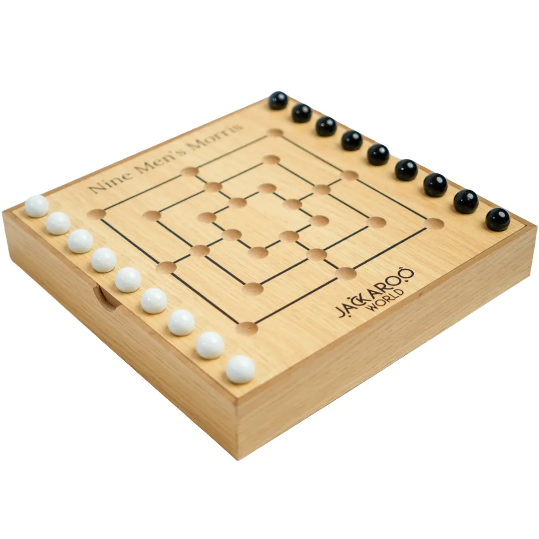 Nine Men's Morris Board Game - 2 Player Game - Marble Board Game Wooden Game for Adults - Ancient Rome Board Game Mill - Board Games for Men and Woman