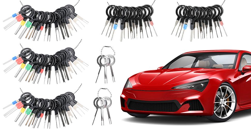 GJANSH Terminal Pin Removal Tool Kit 82 Pcs Depinning Electrical Connector Pin Extractor Tool Set Wire Terminal Release for Automotive Car Household Devices - Black