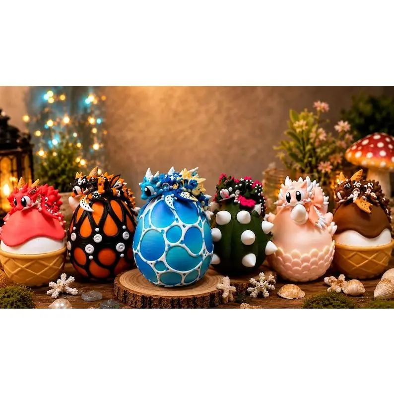 Baby Dragon and Egg Collection | Articulated 3D Printed Fantasy Hatchling