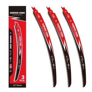 15" Japanese Teeth Reciprocating Saw Blades,Arc Cutting Edge 6TPI Wood Pruning Saw Blades,for Tree Trimming, Wood Cutting,3PCS