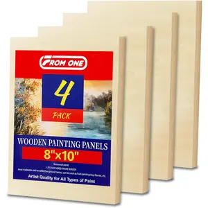 4 Pack 8x10 Basswood Paint Pouring Panels Wood Painting Boards for Acrylic Pouring Oil & Resin Art Ready to Use Wooden Artist Panels for Crafters and Beginners