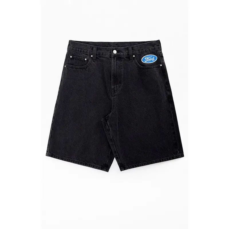 FORD Men's Black Baggy Denim Shorts
