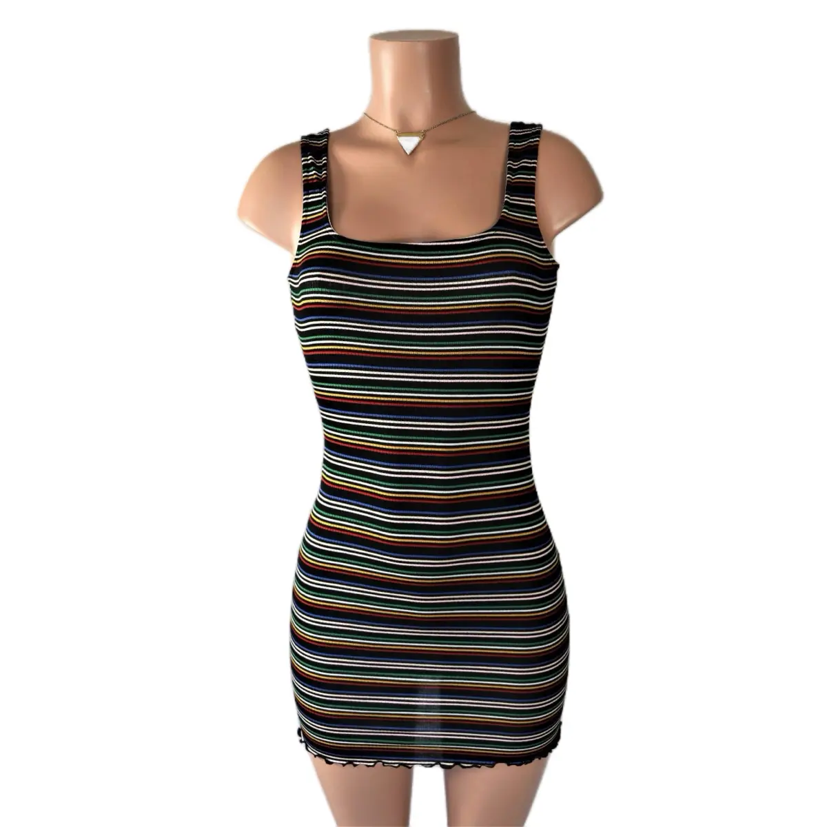 Imani Mini dress Casual Cotton Ribbed Square Neck