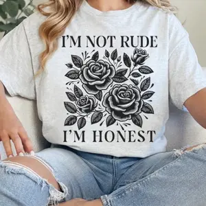 I’m not rude, I’m honest-unisex-Gildan-ash grey-sublimation-tshirt Fabric Vintage Womenswear Tee