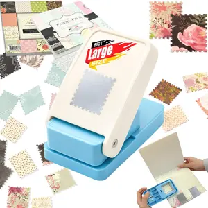 1.5x1.25 Inch Big  Puncher, Rectangular Craft Punch Handheld Lever Punch for Scrapbooking, DIY Cards, Paper Crafting, and Postage  Designs