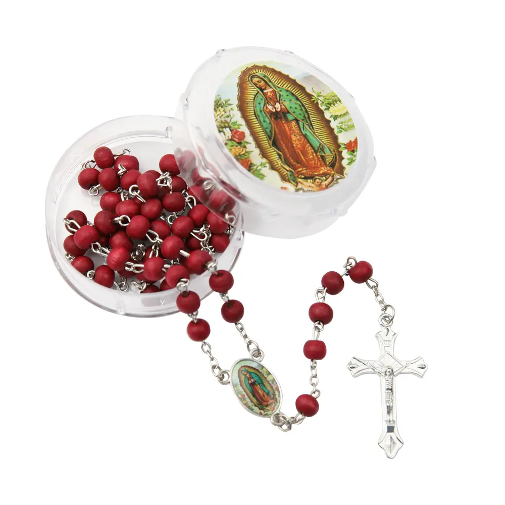 Wooden Scented bead Rosary Our Lady of Guadalupe - Rosario de madera de Guadalupe