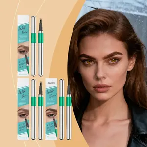 Wild Brow Waterproof & Sweatproof 4-Tip Brow Pen Long-Lasting Smudge-Proof Ultra-Fine Triangular Tip for Defined Natural-Looking Brows 3-in-1 Pencil Powder Brush Easy for Beginners