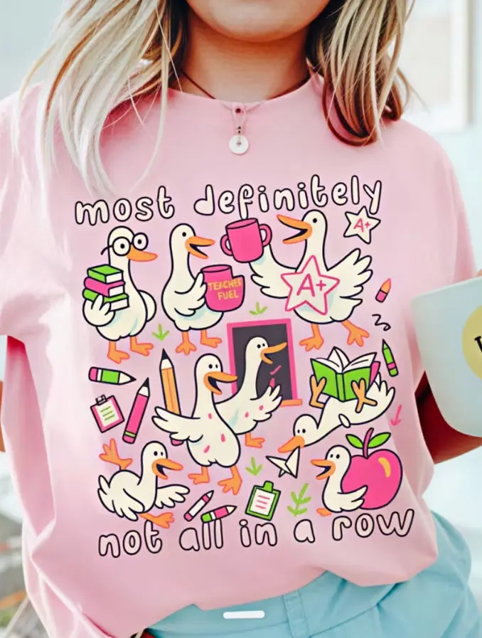 Teacher Shirts, Funny Goose Back to T-Shirts, Duck Row Shirts, Silly Goose Teachers Club, Elementary Prek Teacher Gifts