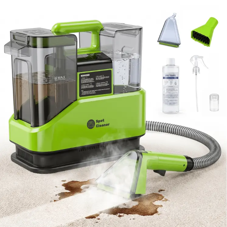 Tusutwr Carpet Cleaner Machine 18Kpa Portable Deep Cleaner with Steam for Pets Upholstery Sofa Car