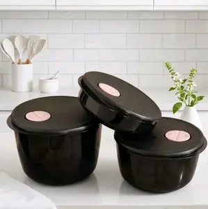 Dark-colored polycarbonate microwave-safe container set