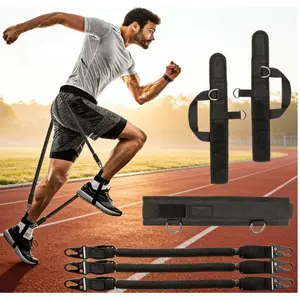 Vertical Jump Trainer Resistance Bands System with Ankle Straps & Belt for Leg Strength Training Basketball, Volleyball, Football, Tennis Agility Workout Equipment