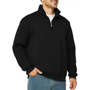 Mens Lightweight Quarter Zip Mock Neck Casual Long Sleeve Pullover Sweatshirt