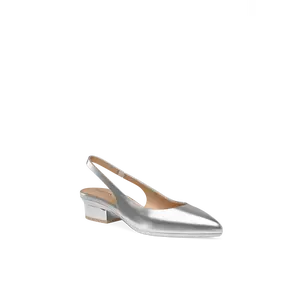 The Slingback - Matte Silver Flat