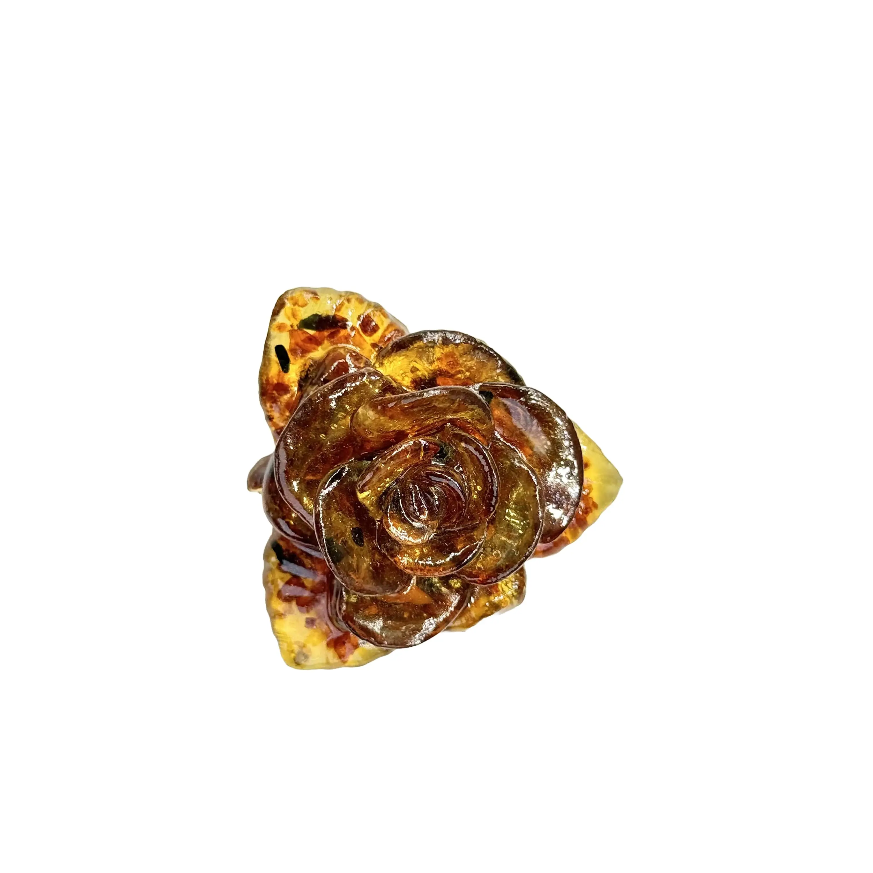 Brown Amber Rose Brooch — Made in USA | KIZIMA®, Anniversary Gift, Collectibles