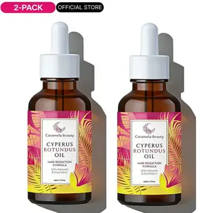 2 Bottles Caramela Beauty Cyperus Rotundus Oil - 60ml Natural Cyperus Rotundus Oil For Hair Removal, Moisturizing & Soothing Cyperus Oil For Reducing Body Hair Growth, Hair Removal Oil Ideal for All Skin Types