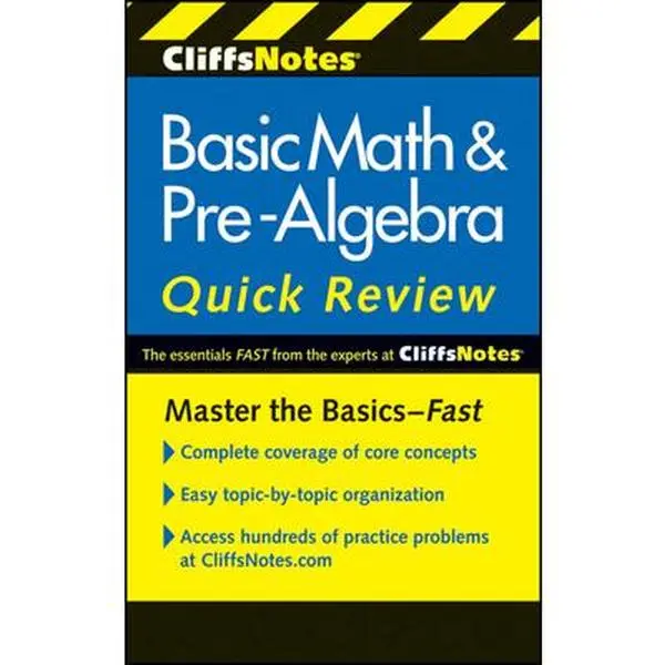 USED Book - Cliffsnotes Basic Math & Pre-Algebra Quick Review, 2nd Edition by Bobrow, Jerry (Paperback) - english