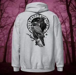 Viking hoodie, Two ravens, Runes hoodie, Viking Style hoodie, Odins ravens hoodie, Vikin inspired clothing, Huginn and MuninnViking hoodie, Two ravens, Runes hoodie, Viking Style hoodie, Odins ravens hoodie, Vikin inspired clothing, Huginn and Muninn