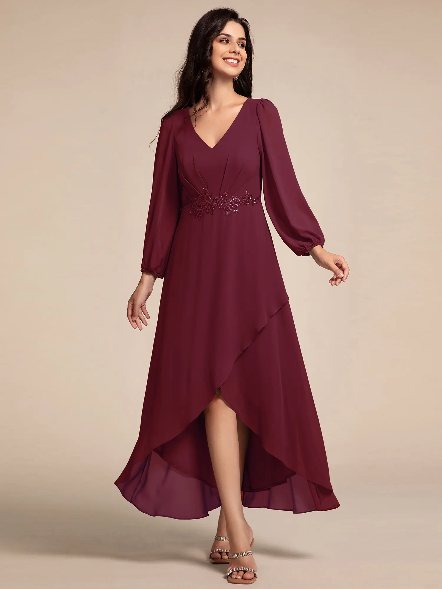 Ever-Pretty Long Lantern Sleeves Waist Applique Chiffon Formal Evening Dress 03027 - TikTok Shop Ever-Pretty Long Lantern Sleeves Waist Applique Chiffon Formal Evening Dress 03027 - TikTok Shop