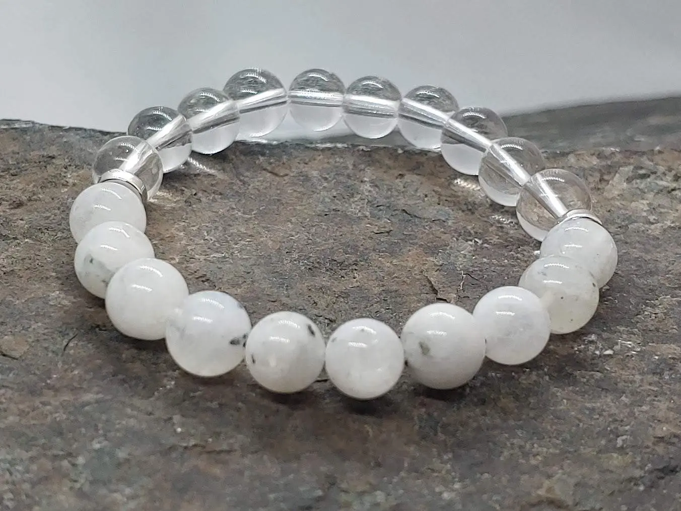 Birthstone Crystal Bracelet for June with Moonstone