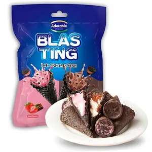 Chocolate Ice Cream Cone, Ice Cream Cone (Mixed Flavours)，Asian snacks，Chocolate Flavours And Strawberry Flavours, Rich And Mellow, Fine And Silky, Independent packaging,  preferred gift for gifting, Father's Day gift, Valentine's Day gift