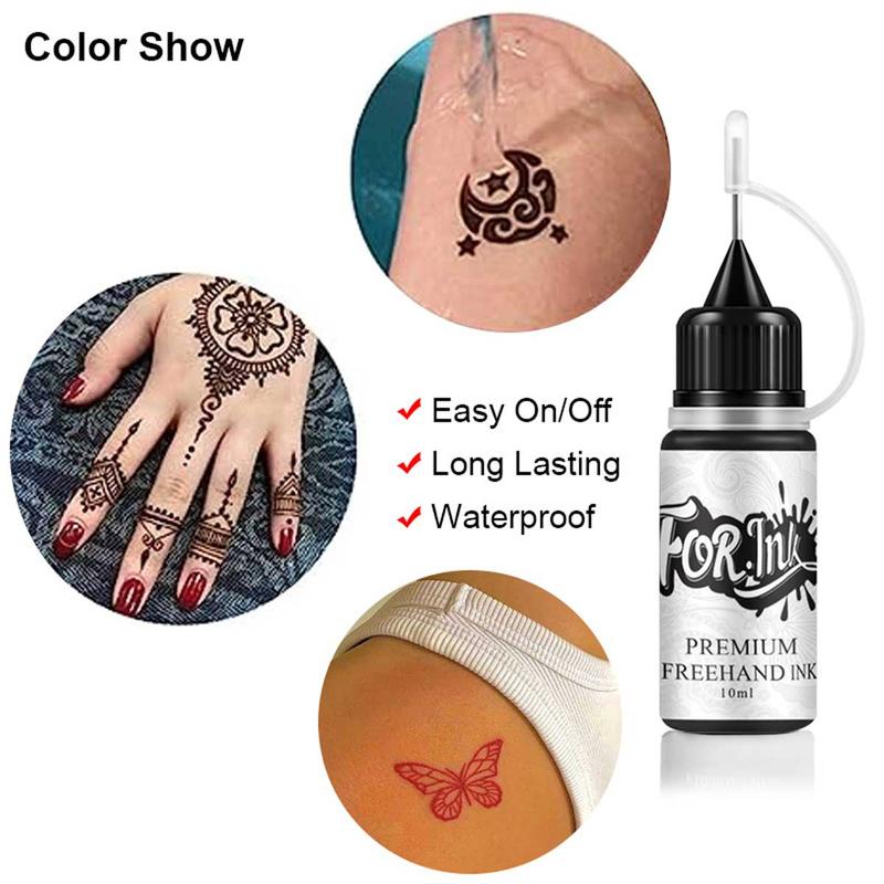 DIY Temporary Tattoo Makeup Kit, 8 Bottles Color Temporary DIY Ink & 102pcs Stencils Cosmetic Kit for Body Paint Fake Tattoos for Men & Women, Makeup Products, Christmas Gift